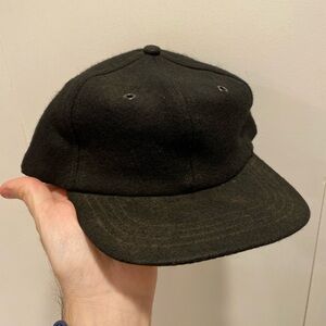 Vintage 1940s 1950s Wool Blend Baseball Hat Blank Black Felt Sz 7